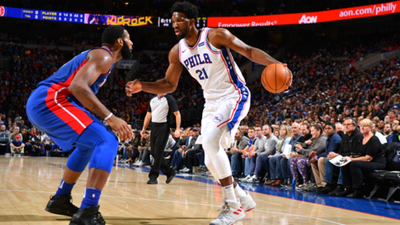 Embiid waves goodbye to Drummond, Pistons in 108-103 win (Dec 02, 2017)